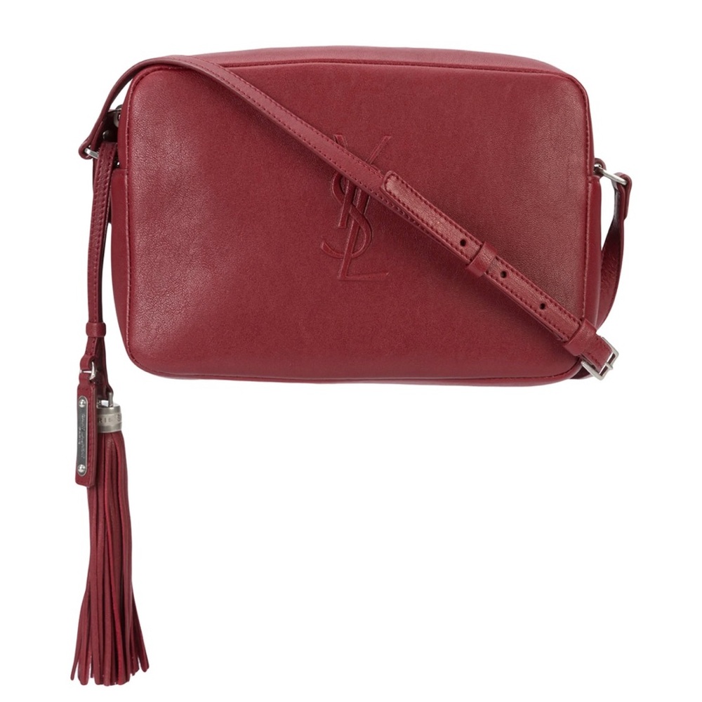 Saint Laurent Dark Red Leather Lou Camera bag